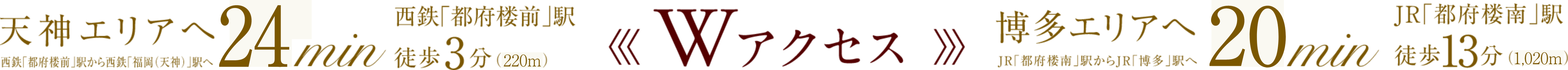 天神へ24min 博多へ20min